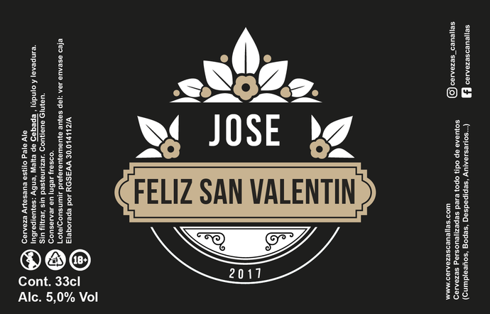 Personalizada San Valentín - Black